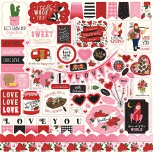 Cardstock Stickers Echo Park - Be my Valentine - 12x12 Tum