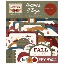 Die Cuts Ephemera - Frames & Tags - Here Comes Autumn - Carta Bella