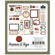 Die Cuts Ephemera - Frames & Tags - Here Comes Autumn - Carta Bella