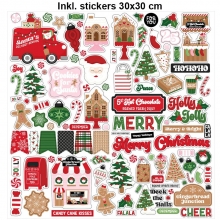 Paper Pad Carta Bella - Santa's Christmas Delivery - 12x12 Tum + Stickers
