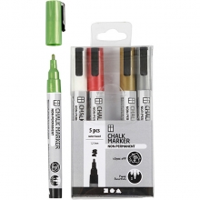 Chalk markers - Metallic Färger - Spets 1,2-3 mm - 5 st