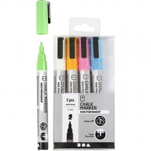 Chalk markers - Starka Färger - Spets 1,2-3 mm - 5 st