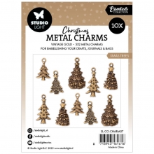 Metal Charms Berlocker - Julgranar 10 st - Studio Light