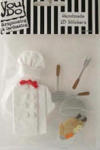 Stickers 3D Chef Gourmet till scrapbooking, pyssel och hobby