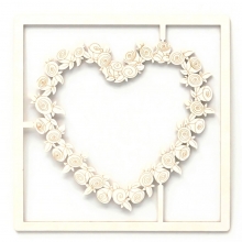 Chipboard Die Cuts - Flower Heart Wreath