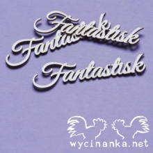 Chipboard Die Cuts Fantastisk 3 st 60x15 mm