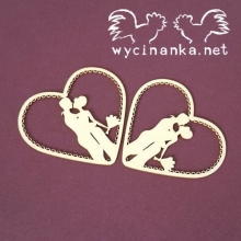 Chipboard Die Cuts - Hearts with couple in love