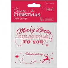 Clearstamper Merry Christmas Papermania / Docrafts Clearstamps Silkonstämpel