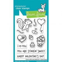 Clearstamps Lawn Fawn Scent With Love Add-on Stämpel Dies Stans Bröllop Kärlek