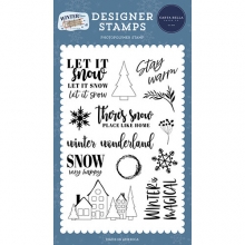 Clearstamps Carta Bella - Wintertime - Snow Very Happy