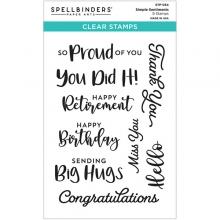 Clearstamps Spellbinders Simple Sentiments 9 st Silkonstämpel
