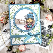 Stämpel Vinter Winter Clearstamps Flicka