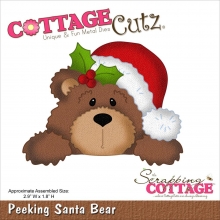 CottageCutz Dies Peeking Santa Bear Cottage Cutz