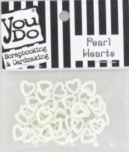 Pearl Heart Dekorationer - Creme 36 st