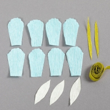 Kräppapper 25x60 cm - 8 Ark - Blå / Gröna Nyanser