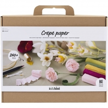 Kräppapper Blomster-Set - Inkl. instruktion för 9 sorters blommor