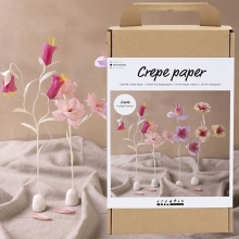 DIY Pysselkit Kräppapper - Blommor i Pastellfärger