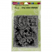 Stampendous Cling Rubber Stamp Crowned Skull Halloweenpyssel Höstpyssel