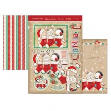 3D-Kort Decoupage Stockning Fillers Juldekorationer DIY