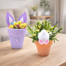 Påskpyssel Kaniner i Krukor