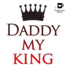 Värmekänsliga stickers dia. 8 cm Daddy My King Klistermärken