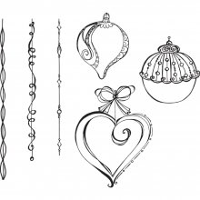 Spellbinders Cling Rubber Stamp Dangling Ornaments Stämplar Uppdelat på Tillverkare