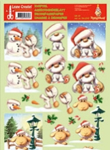 3D-Kort Decoupage Leane Mylo With Friends Nr 13 Juldekorationer DIY