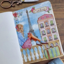 Decoupage Papper Stamperia - Oh la la - Girl With Suitcase