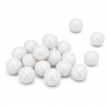 Dekorationskulor 15 mm - Glittrande Vit - 20 st