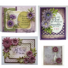 Paper Pad 12x12 Heartfelt Creations Delicate Asters Scrapbooking Papper