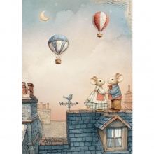Decoupage Papper Stamperia - Family - Mice on the Roof