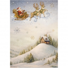 Decoupage Papper Stamperia - Silent Night Santa Claus and Sleigh