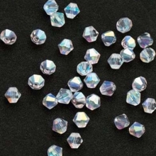 Glaspärlor - Diamond Glass Beads - 6mm - AB Clear - 25 st