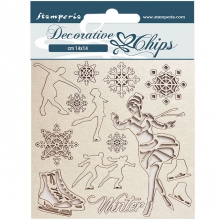 Stamperia Decorative Chips Sweet Winter Ice Skater