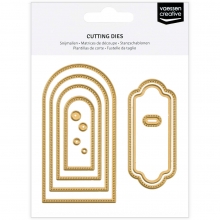 Dies Mini Round Banners And Labels - 11 Dies - Vaessen