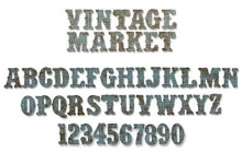 Dies Alfabet Sizzix av Tim Holtz Vintage Market Stansmaskin
