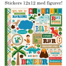 Paper pad 12x12 Dino Friends Echo Park till scrapbooking, pyssel och hobby