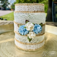 Juteband med Spets Ivory 3 st á 1 m Julband