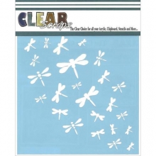 Schablon Clear Scraps 6”x6” Dragonfly Wall Schabloner