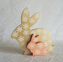 Harar H: 5+10,5 cm B: 5+10 Plywood Påskkyckling Påskhare