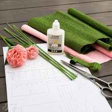 Mini DIY Pysselkit Kräppapper - Nejlika