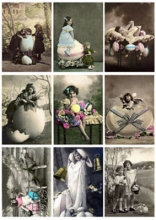 Vintage Foton A4 Reprint Easter till scrapbooking, pyssel och hobby