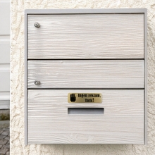 Skylt Ingen reklam, tack Guld 30 x 100mm Ingen reklam