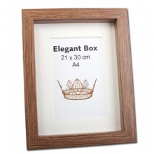 Ram Estancia Elegant Box A4 21x30 cm Brun Canvas Duk Passepartout Målarplatta