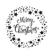 Embossingfolder Nellie Snellen - Star Wreath Merry Christmas
