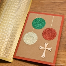 Tips på Enkelt Julkort - Glittrande Julkulor - Beskrivning Julpyssel