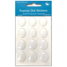 Cabochon Epoxy Stickers - 25x18 mm - 12 st Ovala