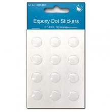Cabochon Epoxy Stickers 14 mm 12 st Runda Klistermärken