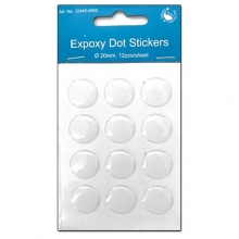 Cabochon Epoxy Stickers 20 mm 12 st Runda Klistermärken