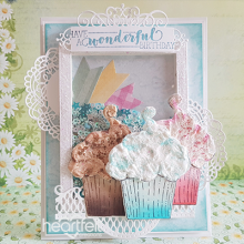 Die Heartfelt Creations Sprinkled Confetti Cupcakes Shaping Mold 3D Dies
